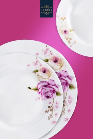 Lucia 85 Parça Bone China 12 Kişilik Porselen Yemek Takımı