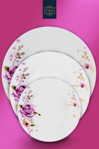Lucia 85 Parça Bone China 12 Kişilik Porselen Yemek Takımı