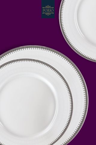 Porio Senora 74 Parça Bone China 24 Servisli 12 Kişilik Porselen Yemek Takımı