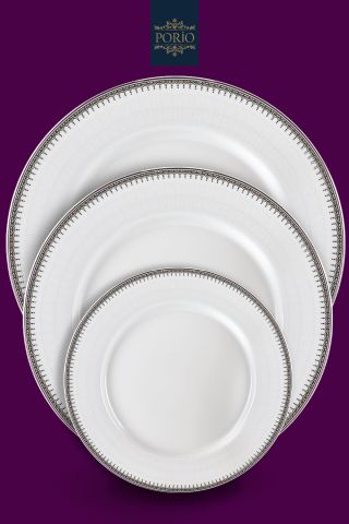 Porio Senora 74 Parça Bone China 24 Servisli 12 Kişilik Porselen Yemek Takımı