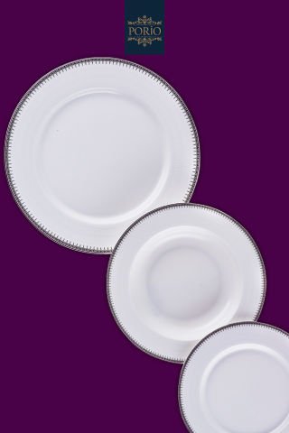 Porio Senora 74 Parça Bone China 24 Servisli 12 Kişilik Porselen Yemek Takımı