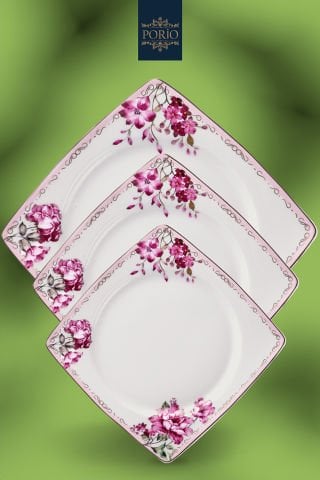 Porio Vivace 74 Parça Bone China 24 Servisli 12 Kişilik Porselen Yemek Takımı