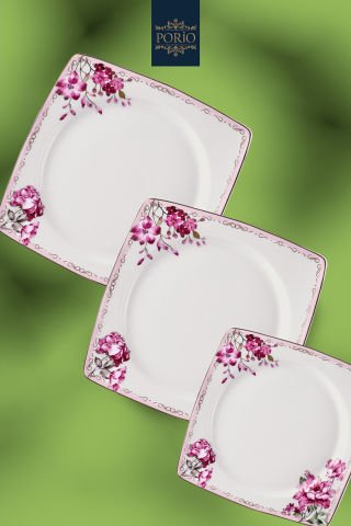 Porio Vivace 74 Parça Bone China 24 Servisli 12 Kişilik Porselen Yemek Takımı