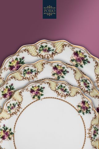 Porio Grecia 74 Parça Bone China 24 Servisli 12 Kişilik Porselen Yemek Takımı