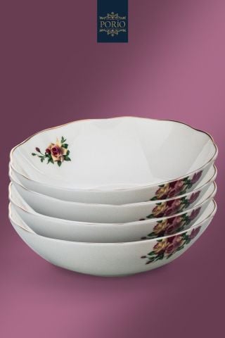Porio Grecia 74 Parça Bone China 24 Servisli 12 Kişilik Porselen Yemek Takımı