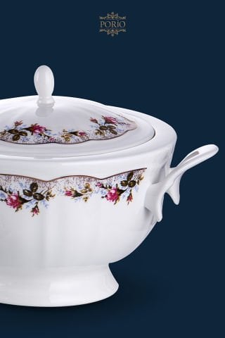Porio Lenore 74 Parça Bone China 24 Servisli 12 Kişilik Porselen Yemek Takımı
