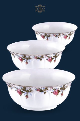 Porio Lenore 74 Parça Bone China 24 Servisli 12 Kişilik Porselen Yemek Takımı