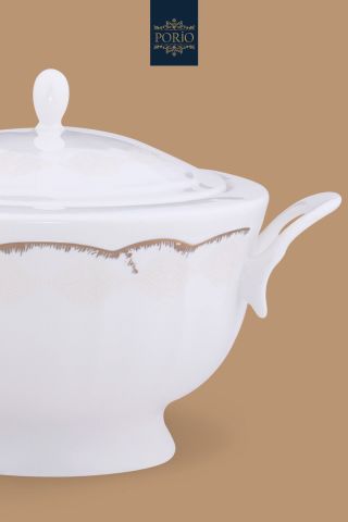 Porio Latia 74 Parça Bone China 24 Servisli 12 Kişilik Porselen Yemek Takımı