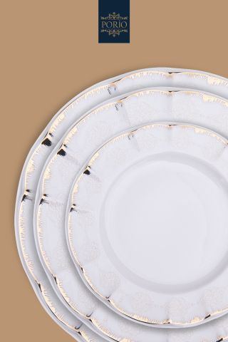 Porio Latia 74 Parça Bone China 24 Servisli 12 Kişilik Porselen Yemek Takımı
