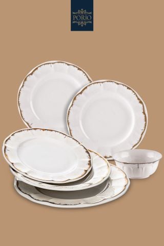 Porio Latia 74 Parça Bone China 24 Servisli 12 Kişilik Porselen Yemek Takımı