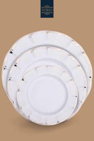Porio Latia 74 Parça Bone China 24 Servisli 12 Kişilik Porselen Yemek Takımı