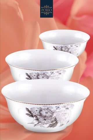 Porio Cosima 74 Parça Bone China 24 Servisli 12 Kişilik Porselen Yemek Takımı