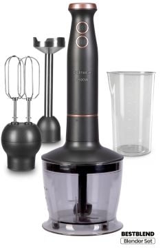 Bestblend Antrasit 1500 watt 4 Bıçaklı Paslanmaz 3 In 1 Blender Seti
