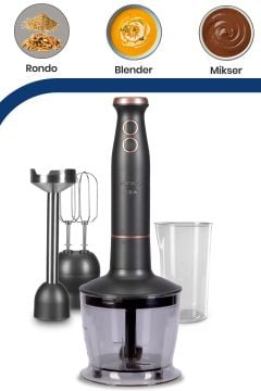Bestblend Antrasit 1500 watt 4 Bıçaklı Paslanmaz 3 In 1 Blender Seti