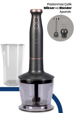 Bestblend Antrasit 1500 watt 4 Bıçaklı Paslanmaz 3 In 1 Blender Seti