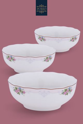 Porio Carmen 74 Parça Bone China 12 Servisli 12 Kişilik Porselen Yemek Takımı