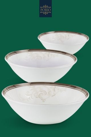Porio Burano 74 Parça Bone China Suplalı 12 Kişilik Porselen Yemek Takımı