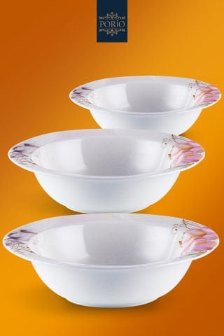 Porio Begonia 85 Parça Bone China 12 Kişilik Porselen Yemek Takımı