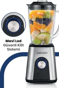 Frape 1000 Watt 1.8 Litre Paslanmaz Çelik Buz Kırma Özellikli Cam Sürahi Blender