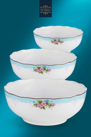 Porio Allecra 74 Parça Bone China 12 Ara Servisli 12 Kişilik Porselen Yemek Takımı