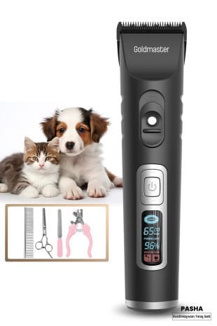 Pasha Led Ekran 10 in 1 Ayarlanabilir Şarjlı Kedi Köpek Tıraş Makinesi Evcil Hayvan Tüy Kesme Aparat