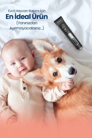 Pasha Led Ekran 10 in 1 Ayarlanabilir Şarjlı Kedi Köpek Tıraş Makinesi Evcil Hayvan Tüy Kesme Aparat