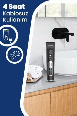 Pasha Led Ekran 10 in 1 Ayarlanabilir Şarjlı Kedi Köpek Tıraş Makinesi Evcil Hayvan Tüy Kesme Aparat