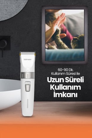 Tırmık 10 in 1 Ayarlanabilir Şarjlı Kedi Köpek Tıraş Makinesi Pet Evcil Hayvan Tüy Kesme Aparatlı