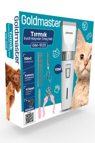 Tırmık 10 in 1 Ayarlanabilir Şarjlı Kedi Köpek Tıraş Makinesi Pet Evcil Hayvan Tüy Kesme Aparatlı