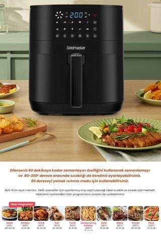 Floris GM-8416 Dijital Dokunmatik Sıcak Hava Fritözü Airfryer