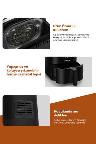 Floris GM-8416 Dijital Dokunmatik Sıcak Hava Fritözü Airfryer