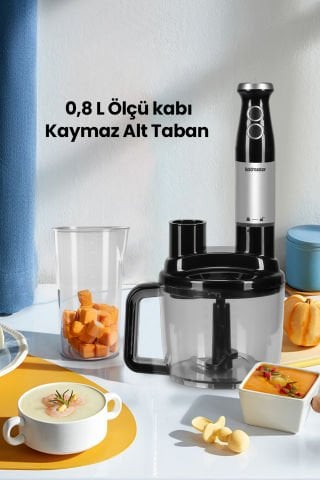 GoldMaster Fastrobot İnox Paslanmaz Çelik 8 in 1 Çok Amaçlı Mutfak Robotu Multi Blender Seti
