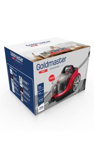GoldMaster Arena Sessiz 2.5 Litre Kapasiteli Hız Ve Emiş Güç Ayarlı Filtreli Toz Torbasız Elektrikli Süpürge
