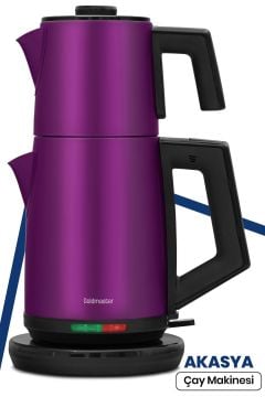 Akasya Violet Xl 2200 Watt Patentli Damlatmayan Tasarımı Çelik Çay Makinesi Ve Su Isıtıcısı