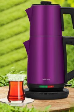 Akasya Violet Xl 2200 Watt Patentli Damlatmayan Tasarımı Çelik Çay Makinesi Ve Su Isıtıcısı