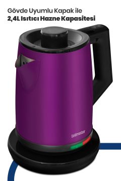 Akasya Violet Xl 2200 Watt Patentli Damlatmayan Tasarımı Çelik Çay Makinesi Ve Su Isıtıcısı