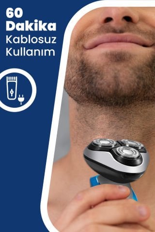 Centilmen Esnek Oynar Başlıklı Led Ekranlı IPX6 Islak Kuru Su Geçirmez Tıraş Makinesi