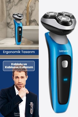 Centilmen Esnek Oynar Başlıklı Led Ekranlı IPX6 Islak Kuru Su Geçirmez Tıraş Makinesi