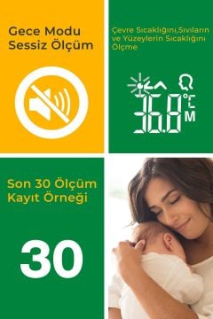 Alman Tasarım Infrared Thermometer Dijital Uzaktan Temassız Ateş Ölçer