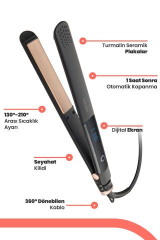 Betty Seramik Keratin Kaplı Plaka Lcd Ekranlı Iyonik Fonksiyonlu Saç Düzleştirici