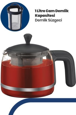 Goldmaster Avantajlı İkili Set Paketi Cam Demlikli Çay Makinesi Ve Su Isıtıcısı Mini Tost Makinesi