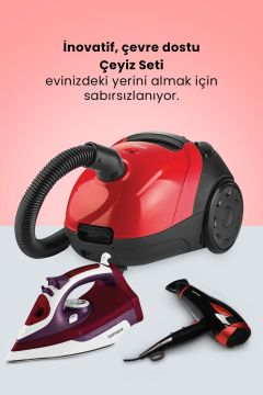 Kırmızı 31 Parça Avantajlı Elektrikli Mutfak Çeyiz Seti Elektronik Evlilik Paketi