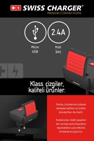 SWISS CHARGER SCH 20022 ECOMAX 2.4A ŞARJ CİHAZI