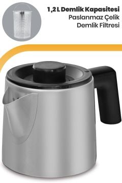 Hoşsefa Inox 2200 Watt Paslanmaz Damlatmayan Çelik Çay Makinesi Ve Su Isıtıcısı
