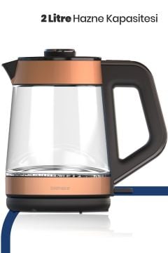 Yenidem Gm-8325RG Cam Çay Makinesi Rose Gold
