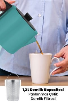 Teachef Yeşil Paslanmaz Çelik Damlatmayan Tasarım Çelik Çay Makinesi Ve Su Isıtıcısı