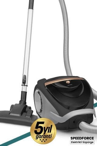 SpeedForce Çift Hepa Filtreli 2.5 L Geniş Hazneli Toz Torbasız 5 Yıl Garantili Elektrikli Süpürge