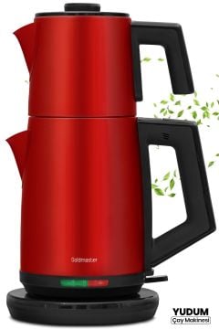 Yudum Mat Kırmızı Paslanmaz Çelik 2200 Watt Çelik Çay Makinesi Ve Su Isıtıcı