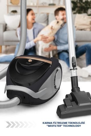 SpeedForce Çift Hepa Filtreli 2.5 L Geniş Hazneli Toz Torbasız 5 Yıl Garantili Elektrikli Süpürge