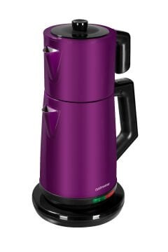 Teachef Violet 2200 Watt Paslanmaz Çelik Damlatmayan Tasarım Çelik Çay Makinesi Ve Su Isıtıcısı